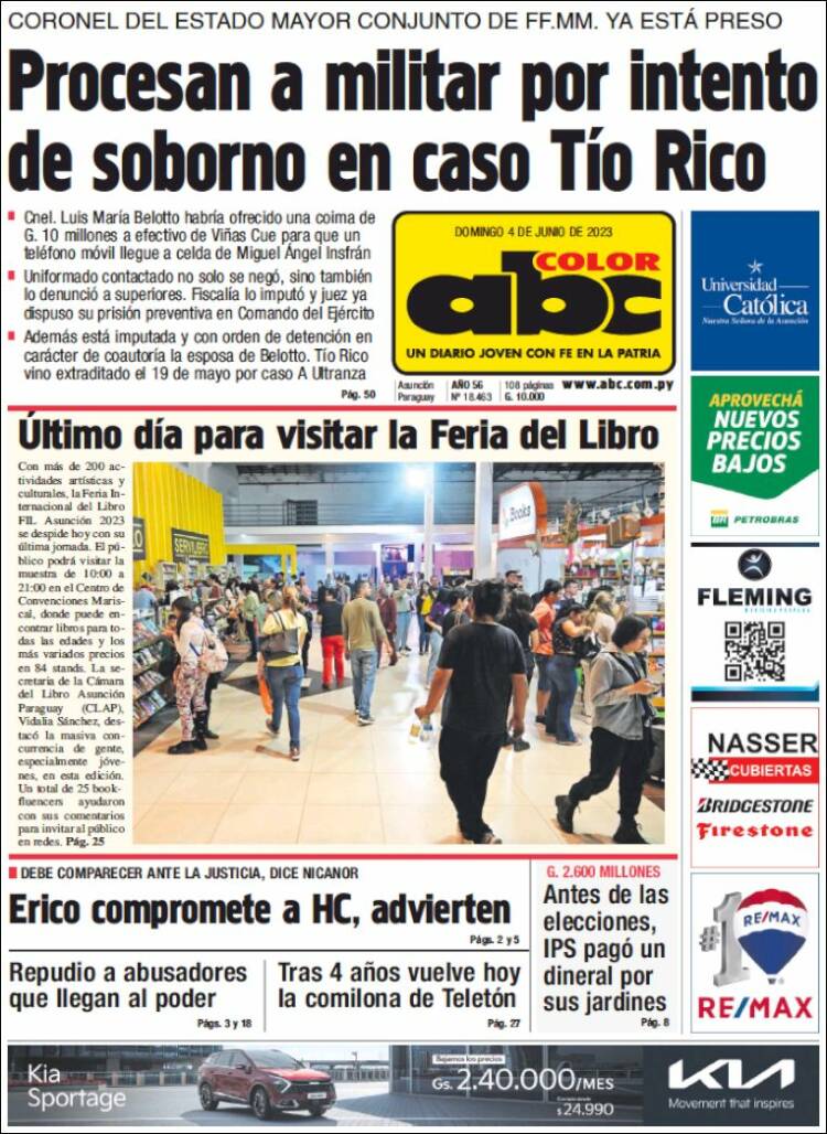 Portada de ABC Color (Paraguay)