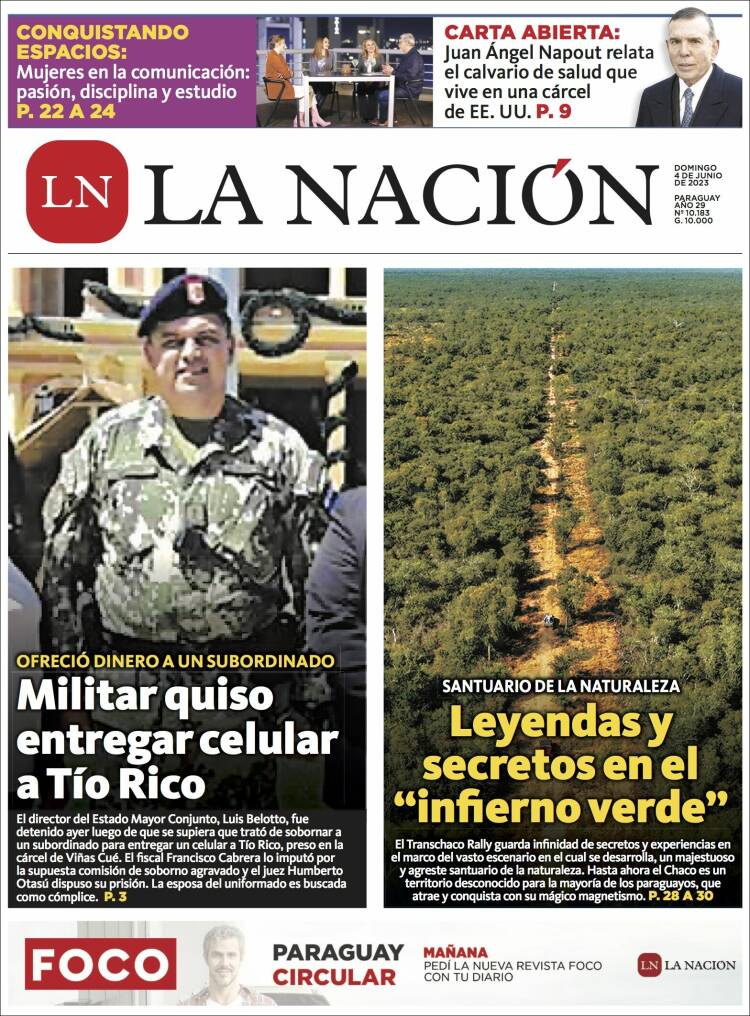 Portada de La Nación (Paraguay)