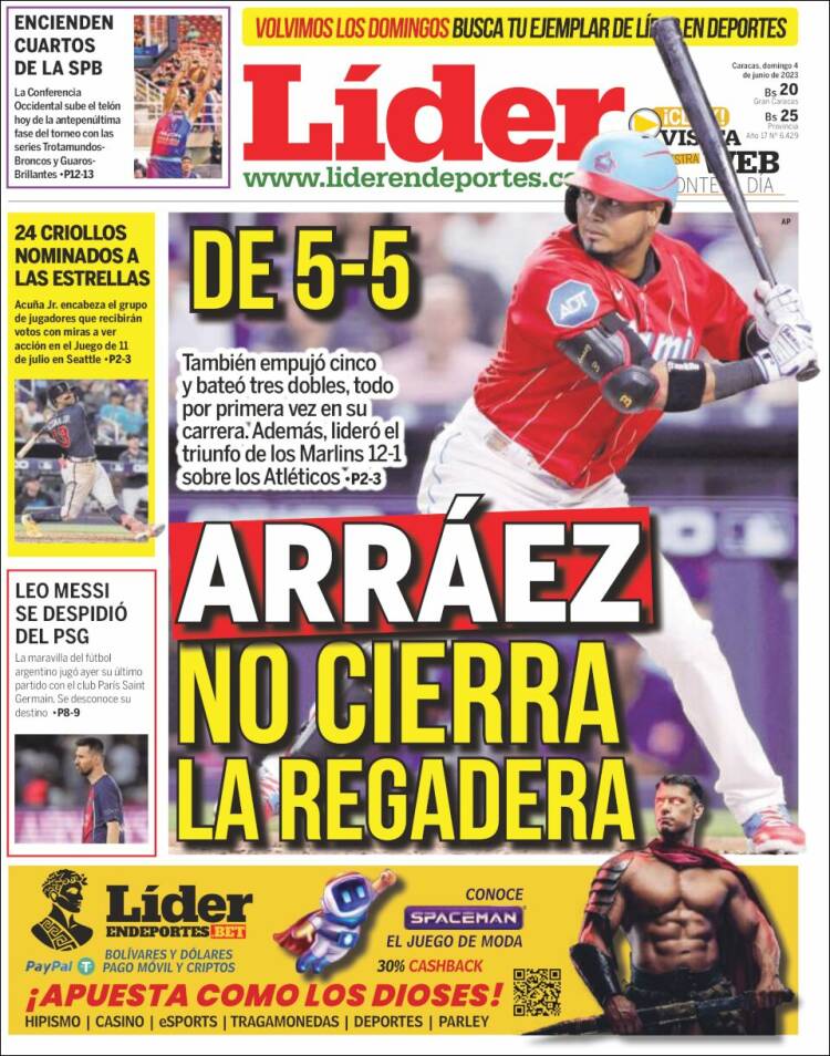 Portada de Lider en deportes (Venezuela)