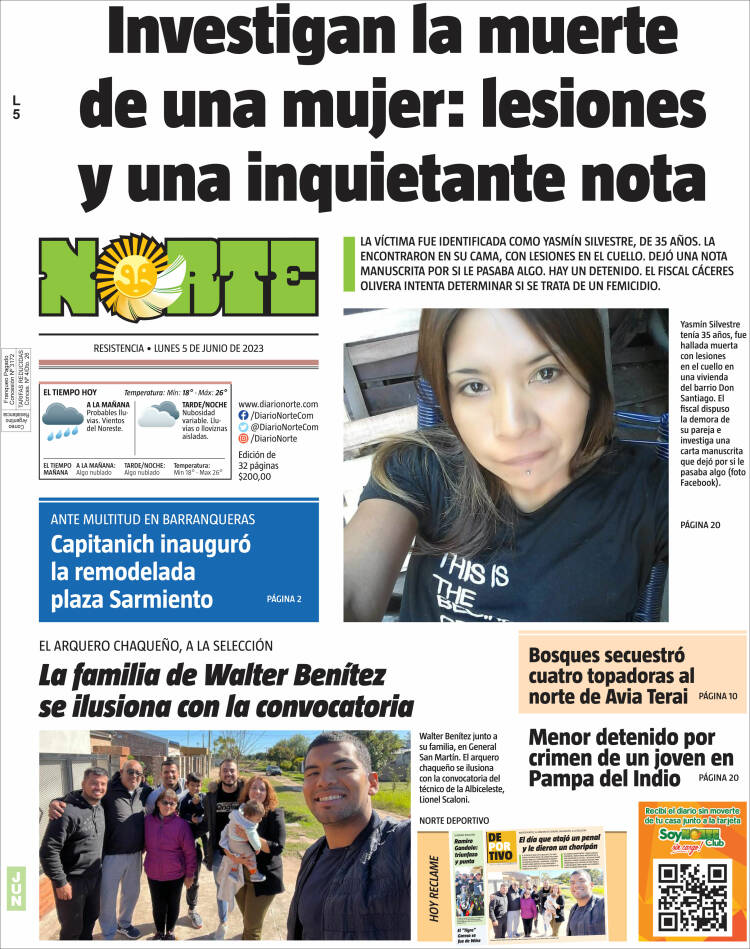 Portada de Diario Norte (Argentina)