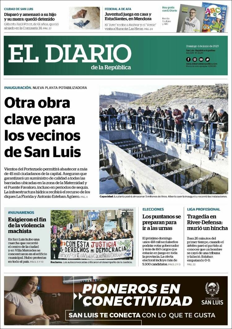 Portada de Diario de la República (Argentina)