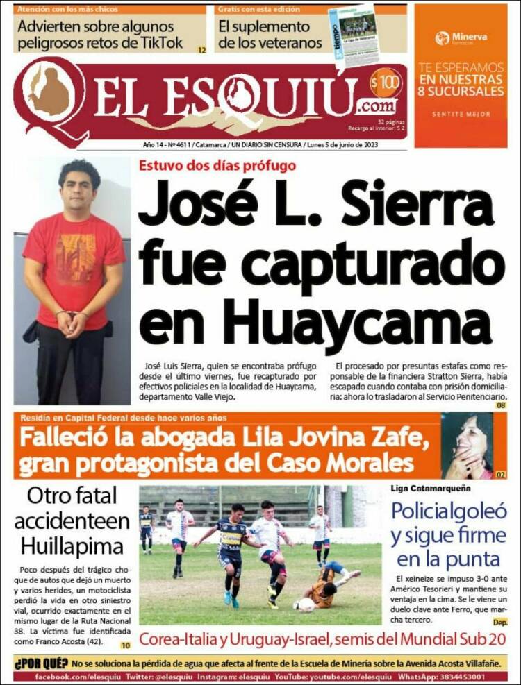 Portada de El Esquiu (Argentina)