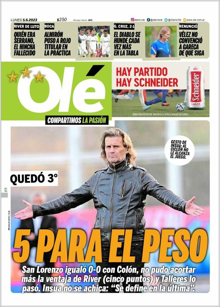 Portada de Olé (Argentina)