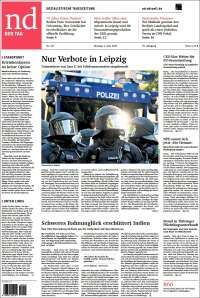 Portada de Neues Deutschland (Alemania)
