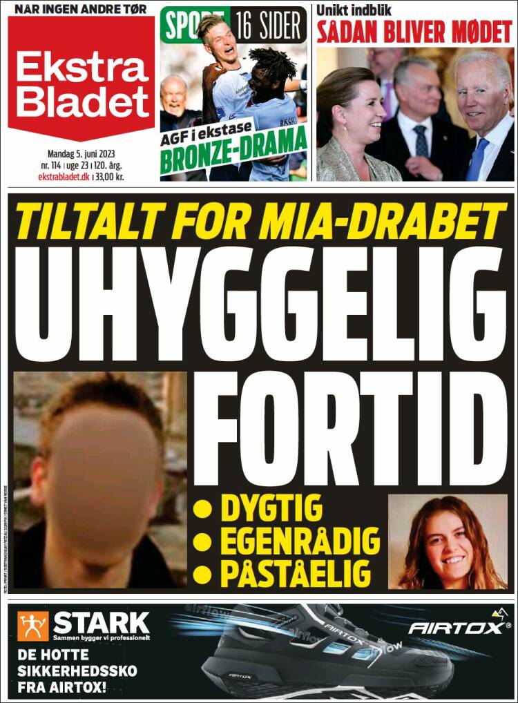 Portada de Ekstra Bladet (Dinamarca)
