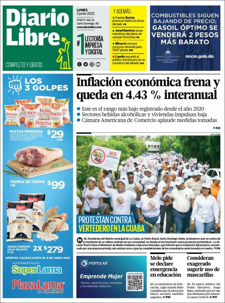 Portada de Diario Libre (R. Dominicana)