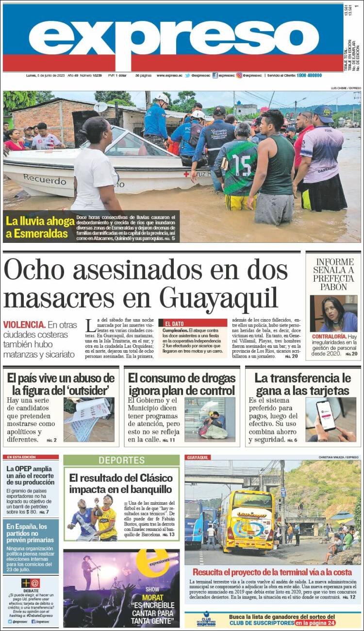 Portada de Expreso (Ecuador)