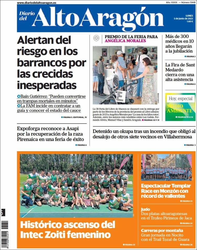 Portada de Diario del AltoAragón (España)