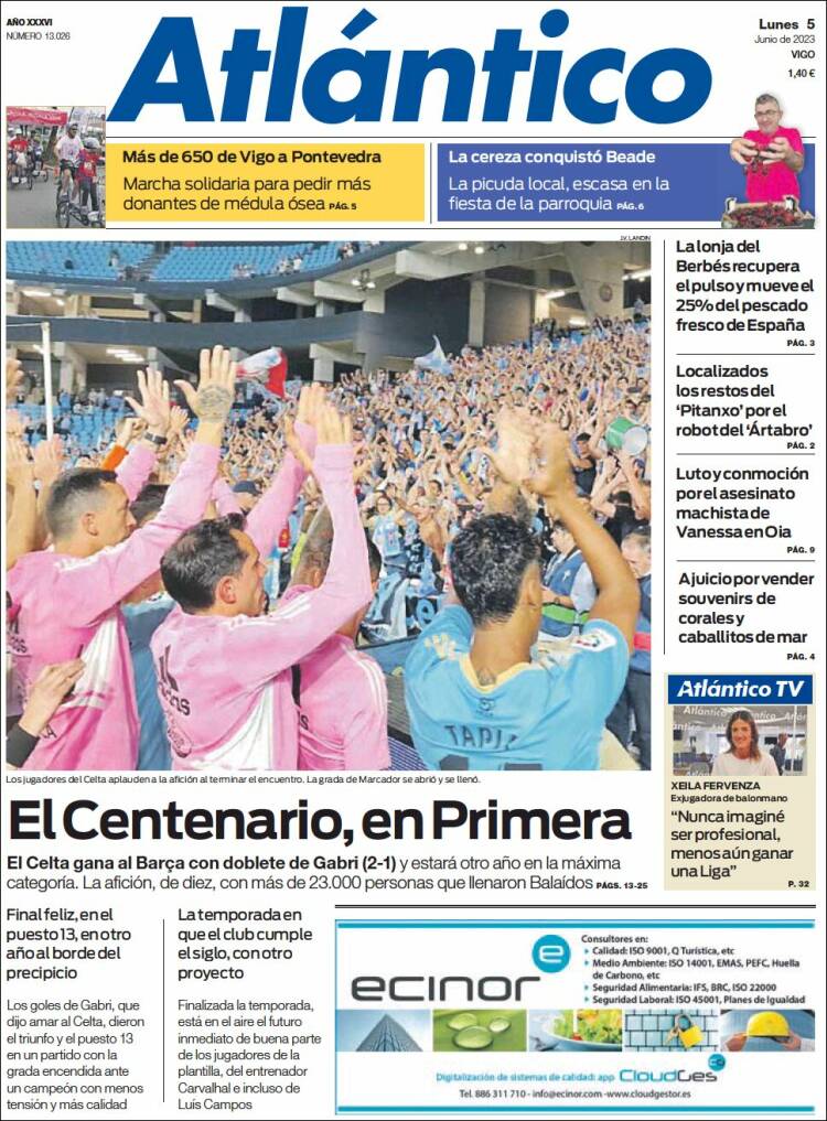 Portada de Atlántico Diario (España)