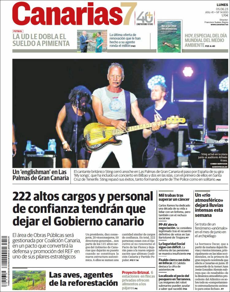 Portada de Canarias 7 (España)