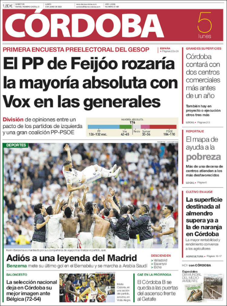 Portada de Diario de Córdoba (España)