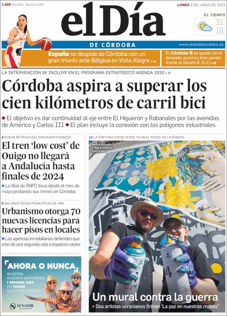 Portada de El Día de Córdoba (España)