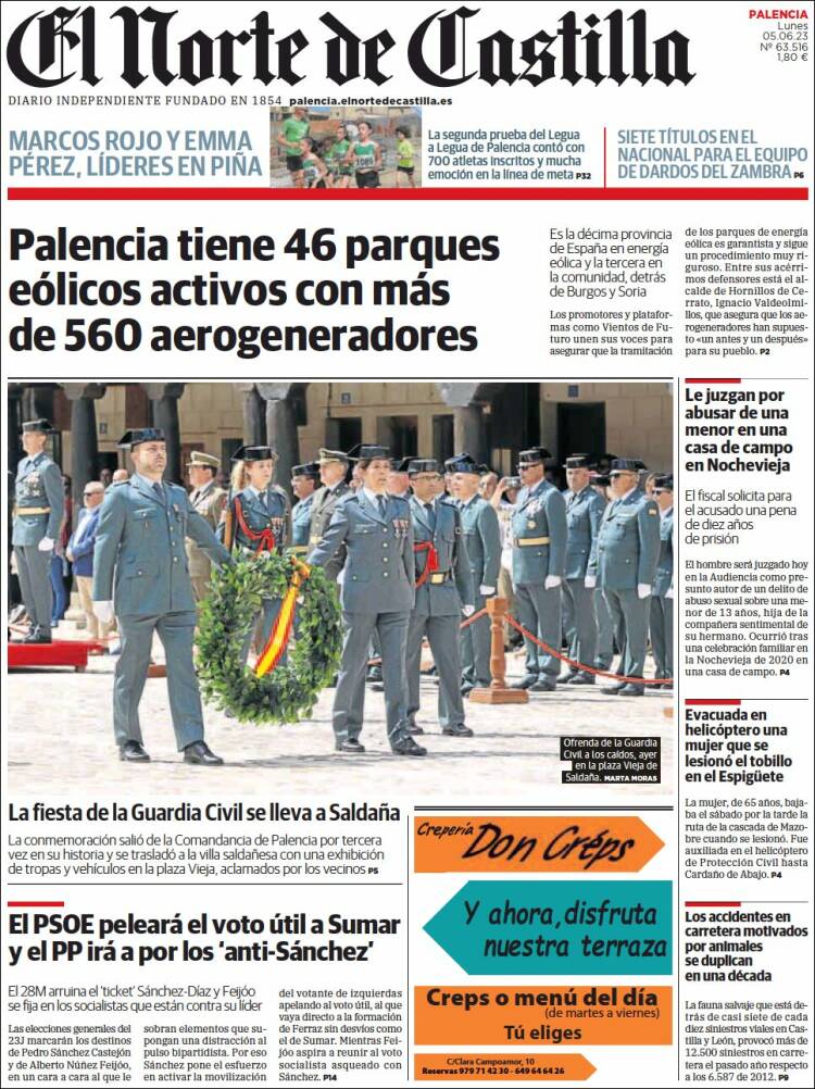 Portada de Norte de Castilla - Palencia (España)