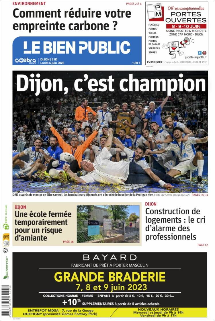 Portada de Le Bien Public (Francia)