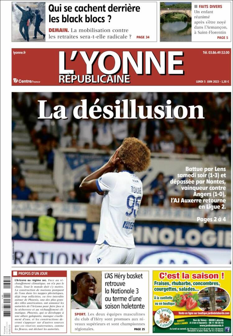 Portada de L'Yonne-Républicaine (Francia)
