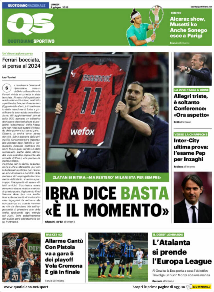 Portada de Quotidiano Sportivo (Italia)