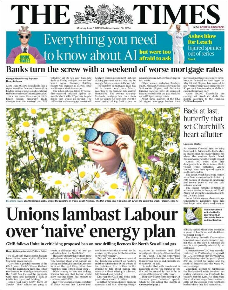 Portada de The Times (United Kingdom)