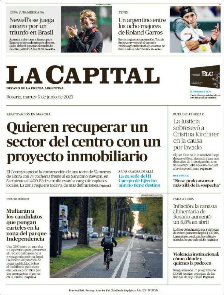 Portada de La Capital - Rosario (Argentina)