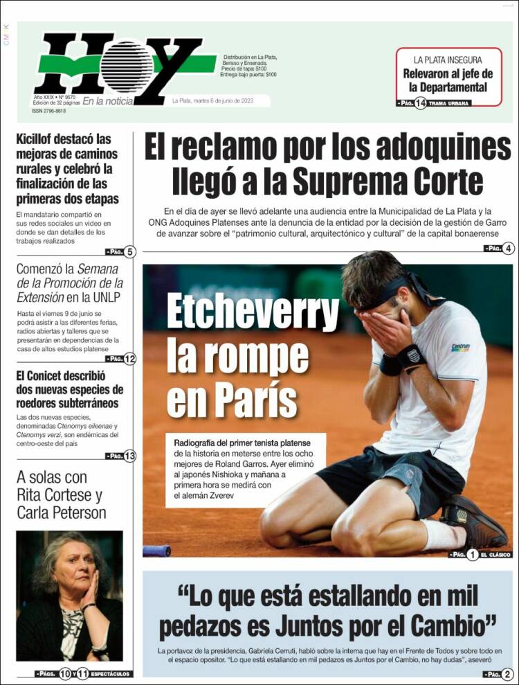Portada de Diario Hoy (Argentina)