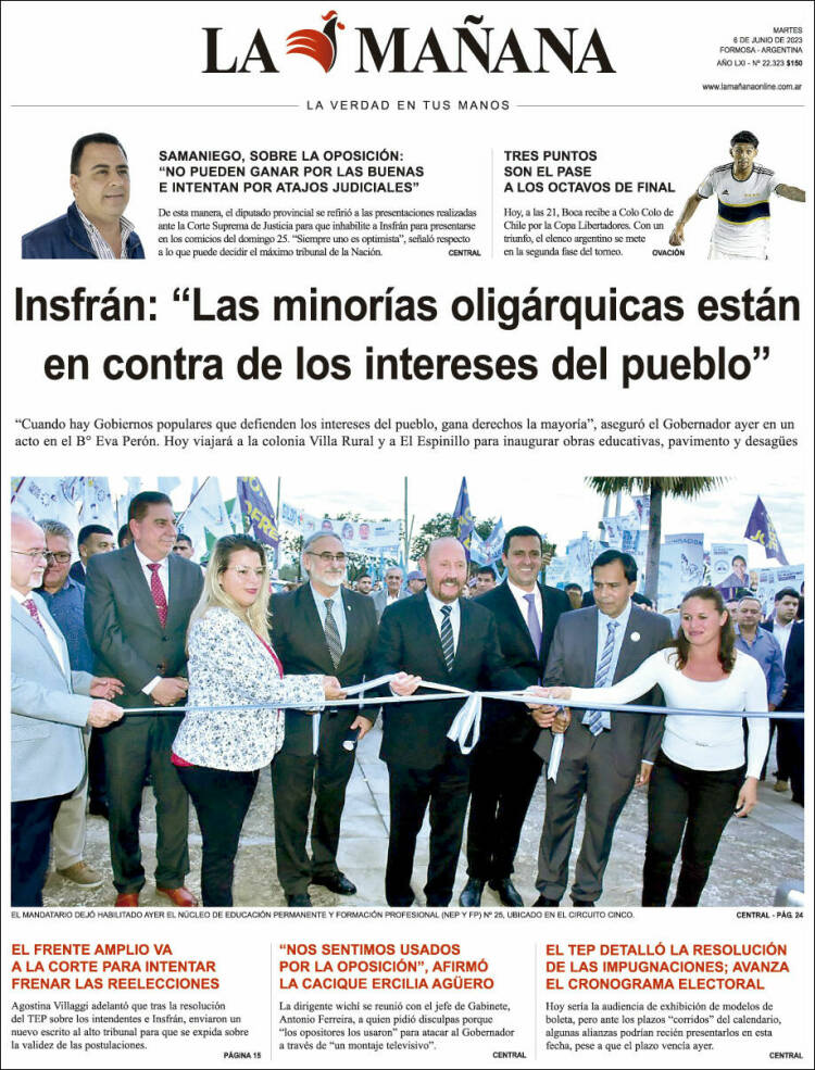 Portada de Diario La Mañana (Argentina)