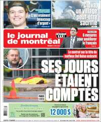Portada de Le Journal de Montréal (Canada)