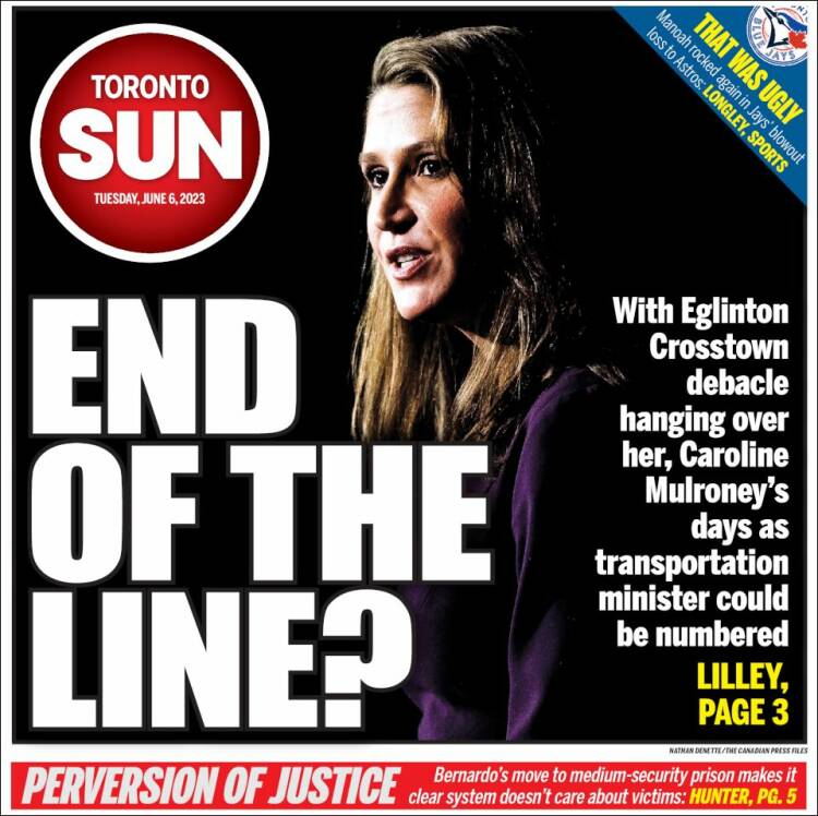 Portada de The Toronto Sun (Canada)