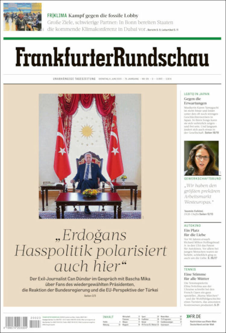 Portada de Frankfurter Rundschau (Germany)