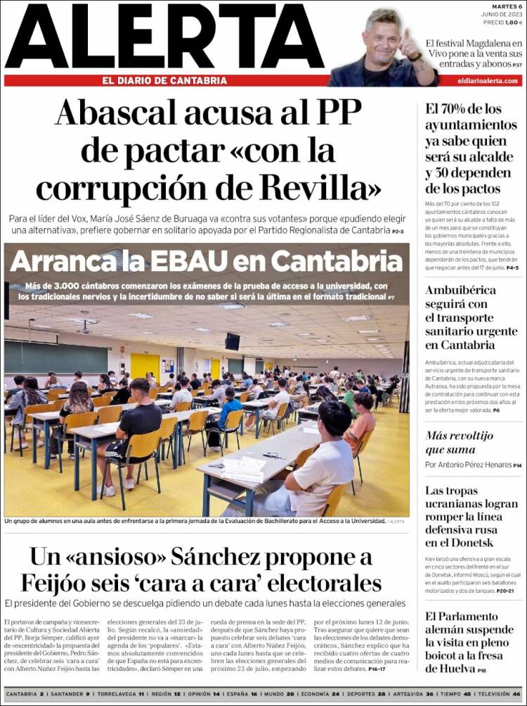 Portada de Alerta - El Diario de Cantabria (Spain)