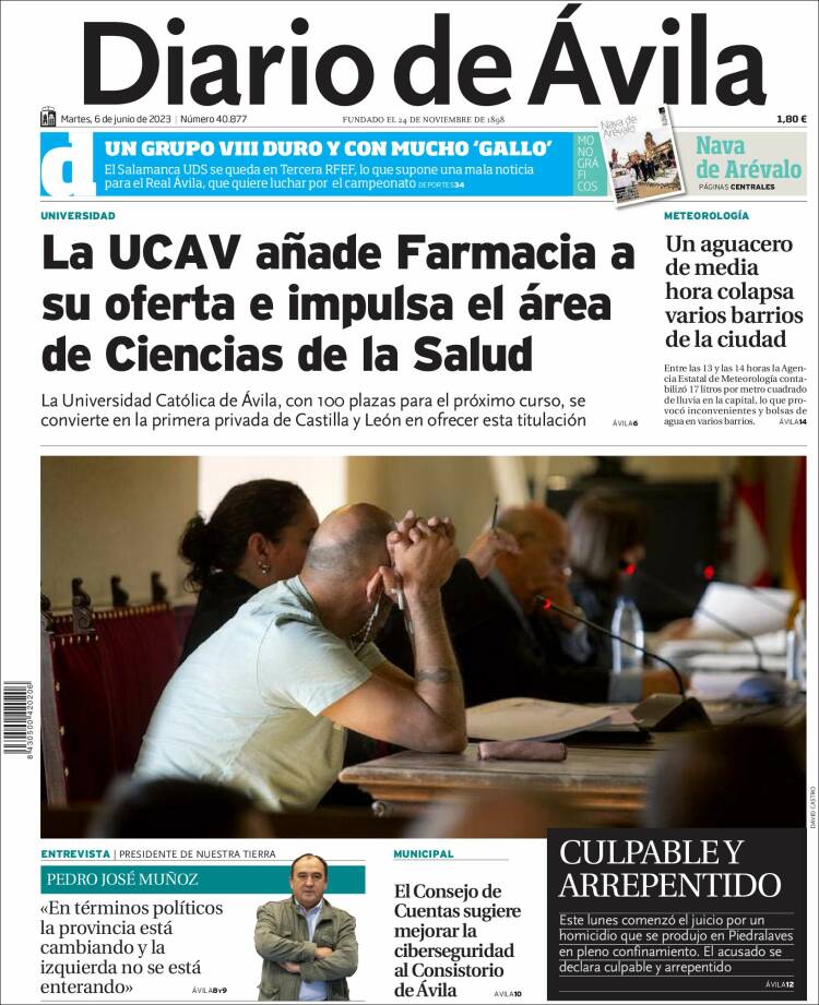 Portada de Diario de Ávila (Spain)