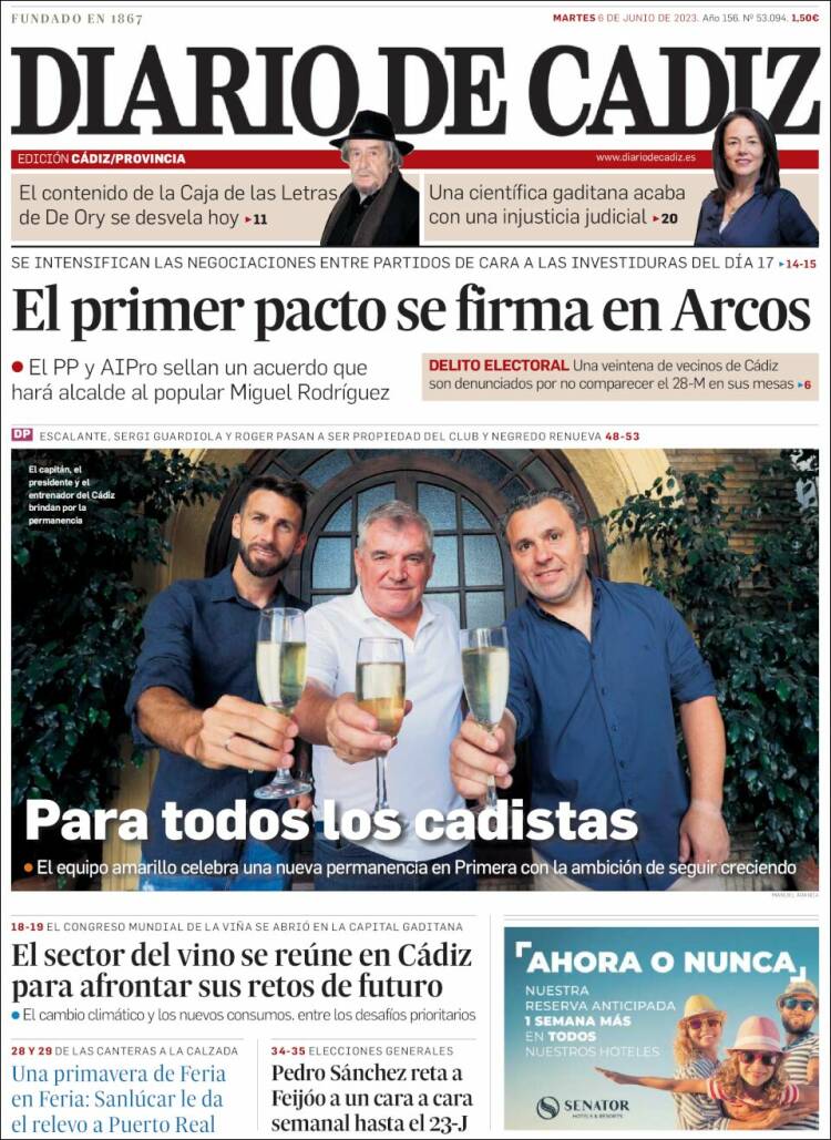 Portada de Diario de Cádiz (Spain)