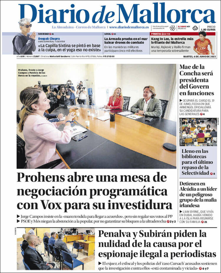 Portada de Diario de Mallorca (Spain)