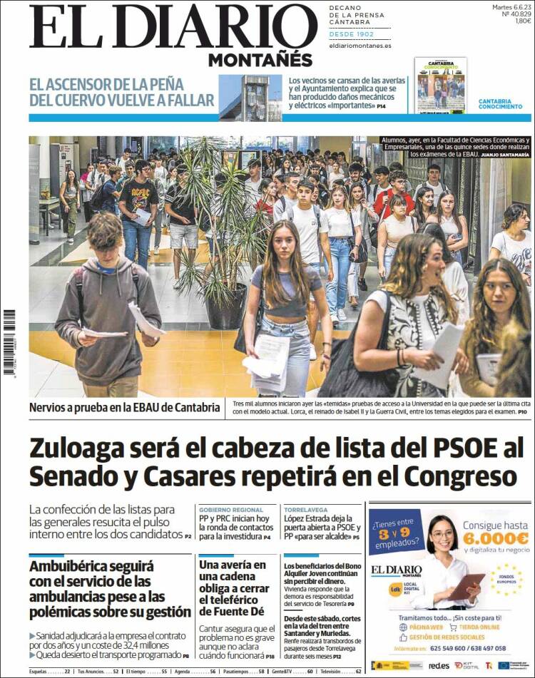 Portada de El Diario Montañés (Spain)