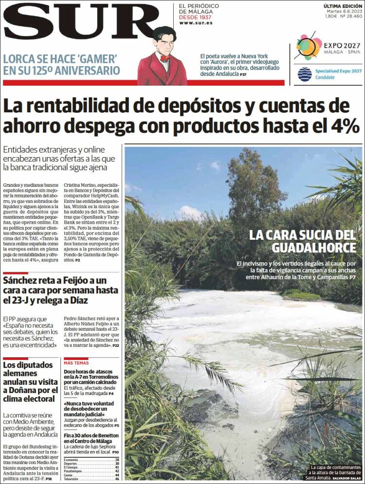Portada de Diario el Sur (Spain)