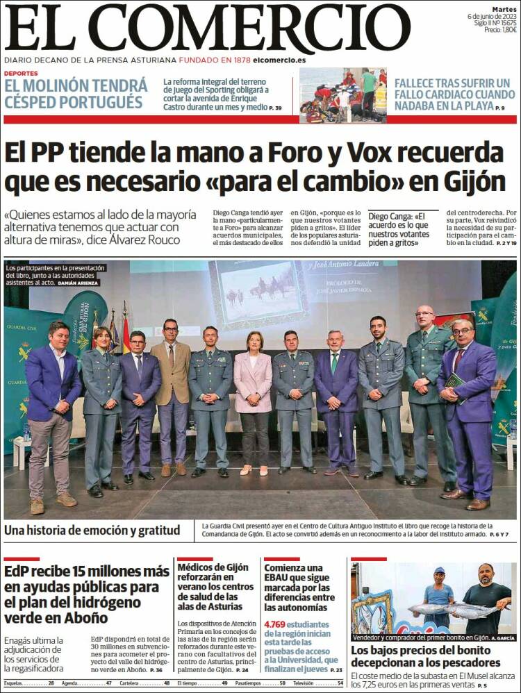 Portada de El Comercio - Gijón (Spain)