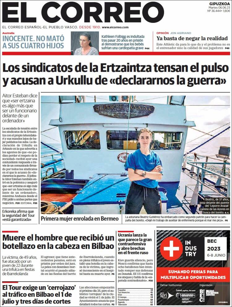 Portada de El Correo - Guipuzcoa (Spain)