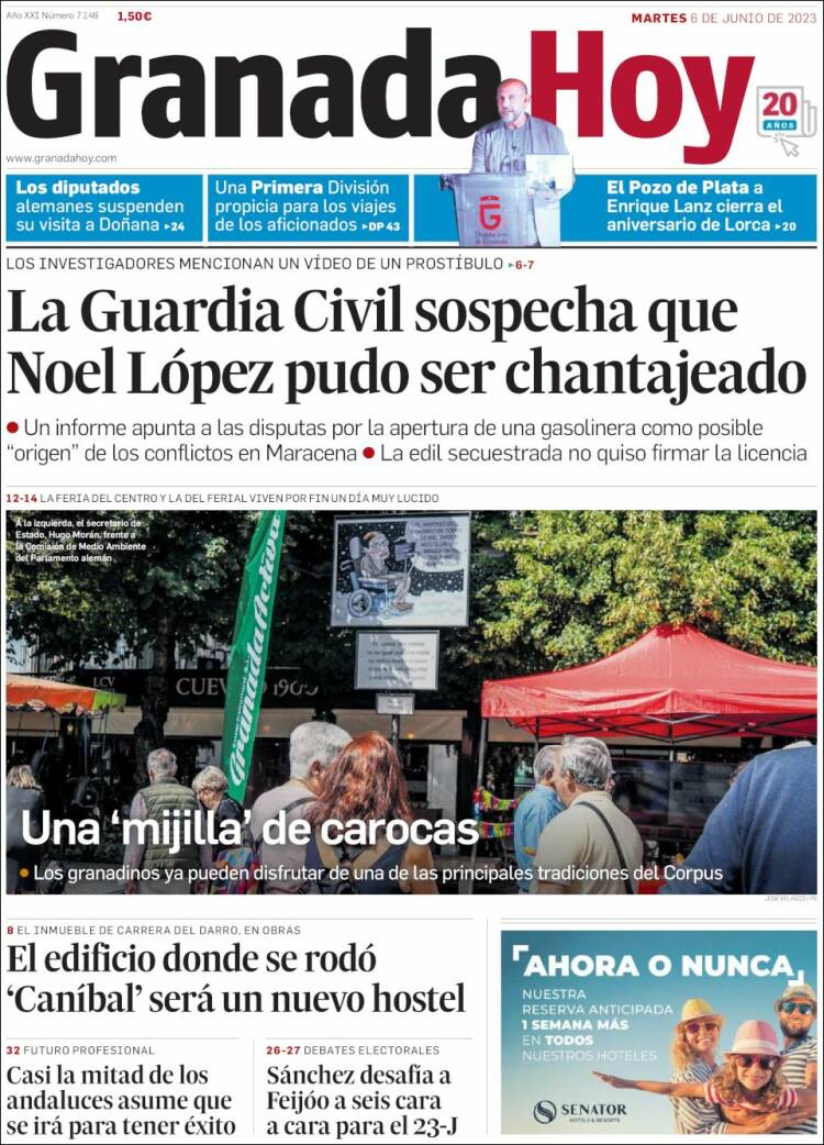 Portada de Granada Hoy (Spain)