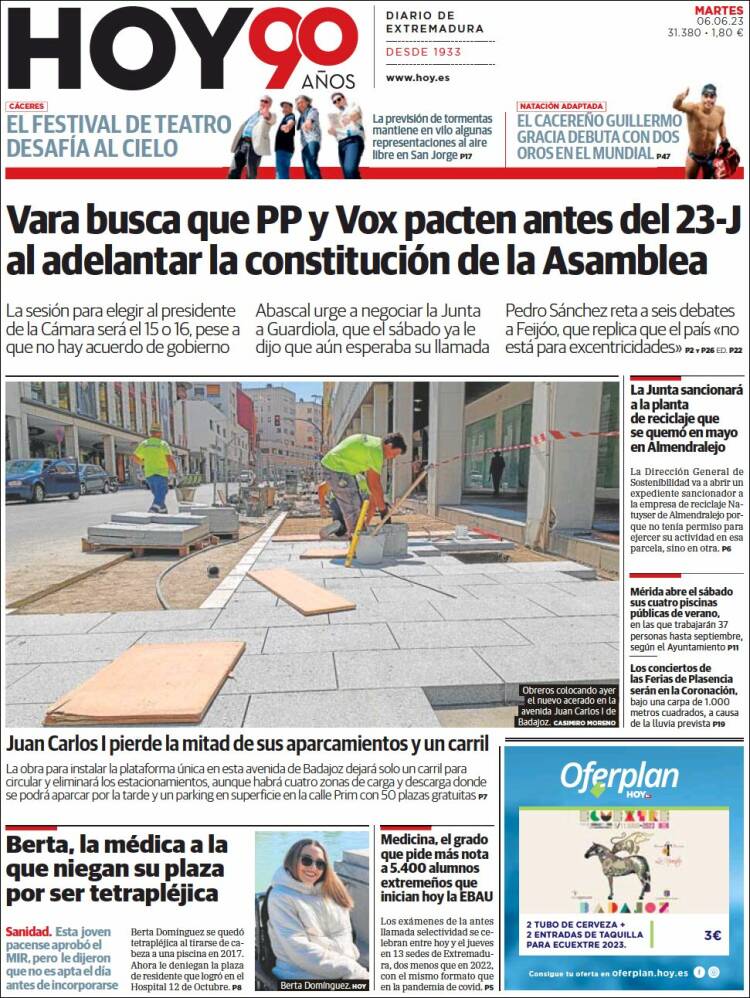 Portada de Hoy - Caceres (Spain)