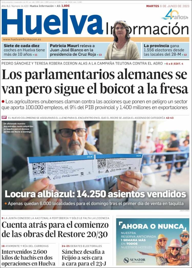 Portada de Huelva Información (Spain)
