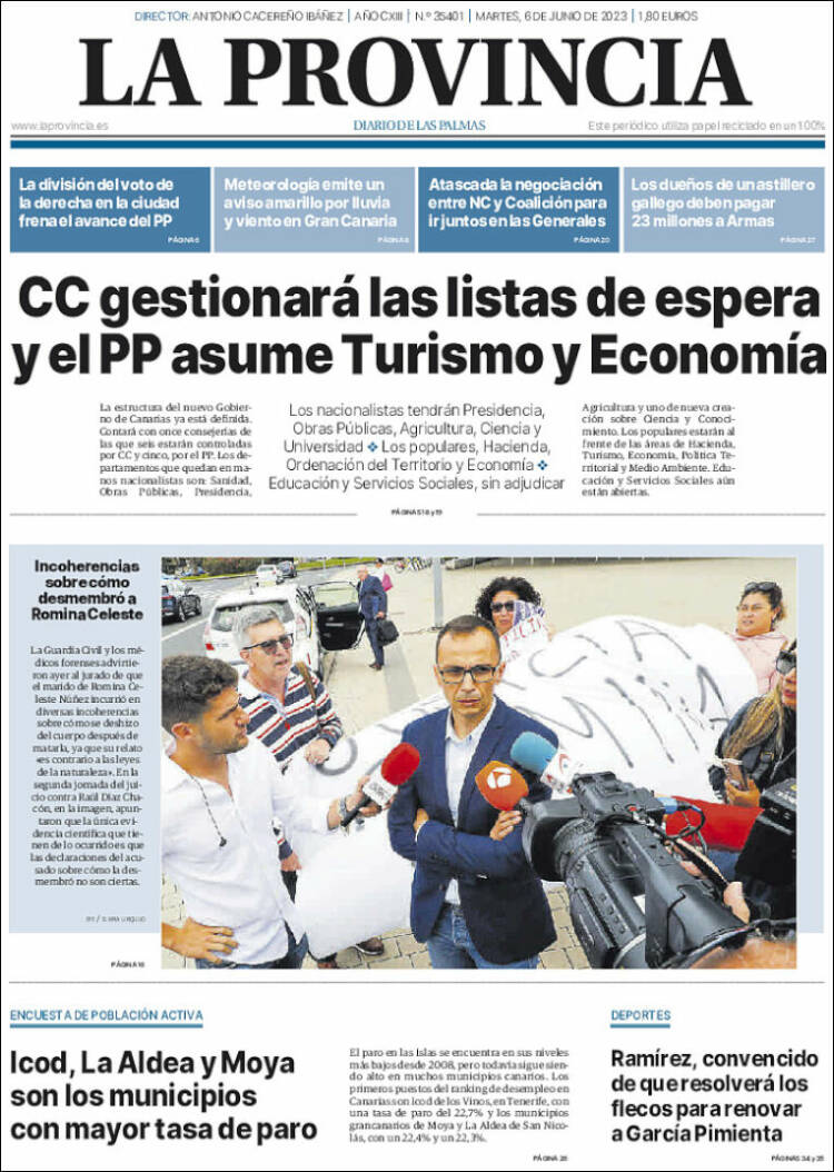 Portada de La Provincia (Spain)