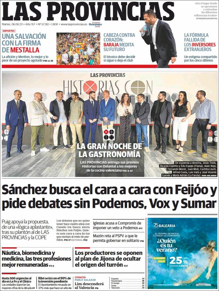 Portada de Las Provincias (Spain)
