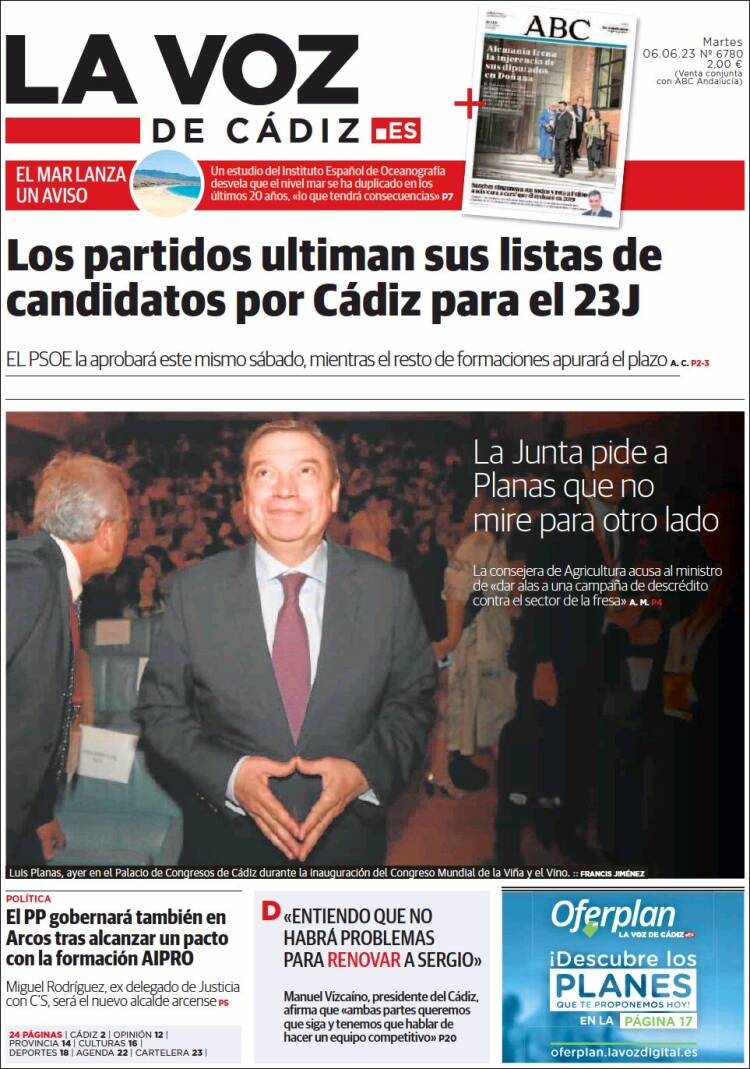 Portada de La Voz de Cádiz (Spain)