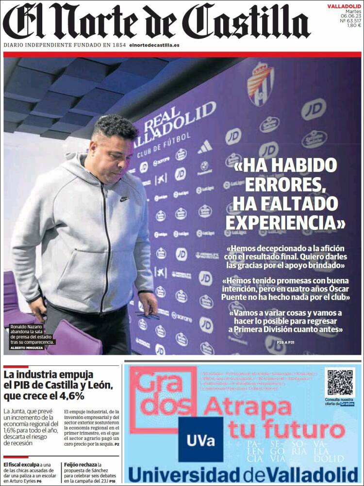 Portada de Norte de Castilla - Valladolid (Spain)