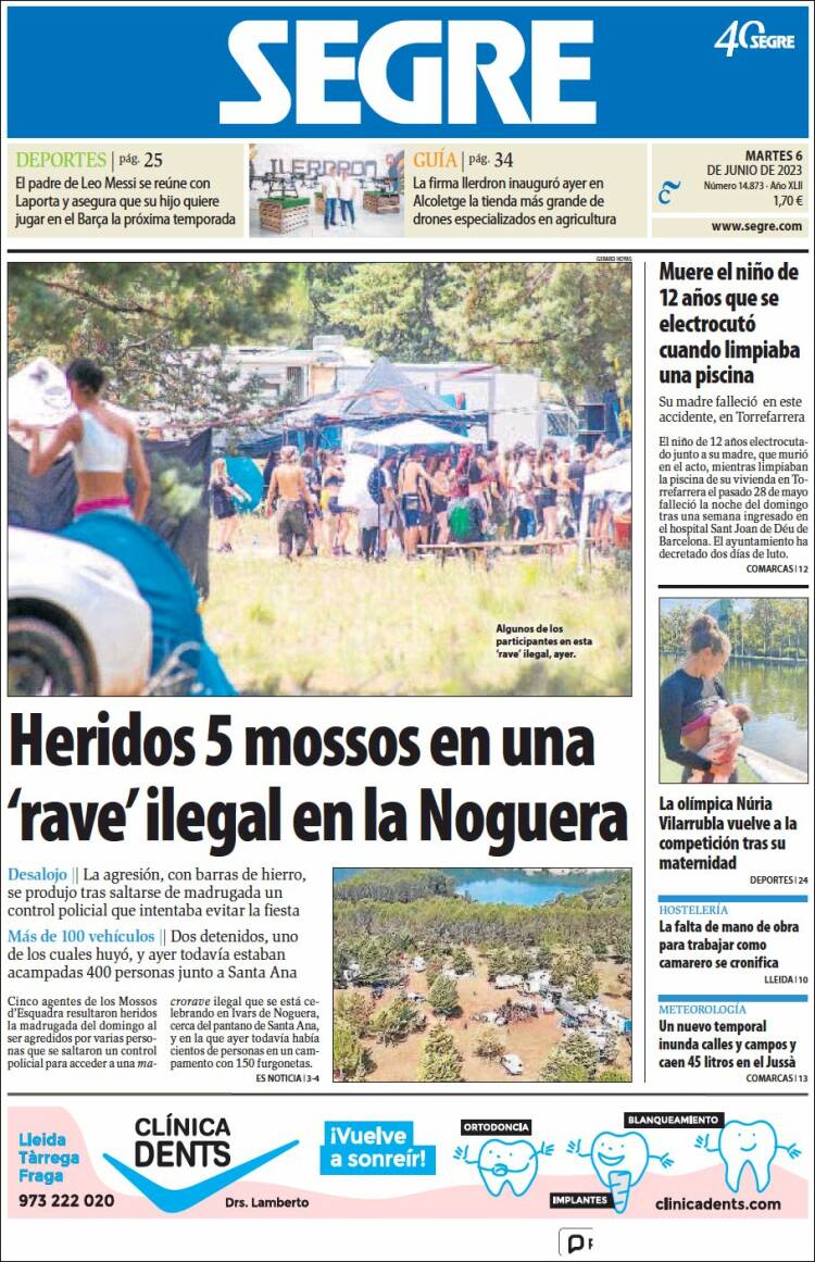 Portada de Segre  (Spain)