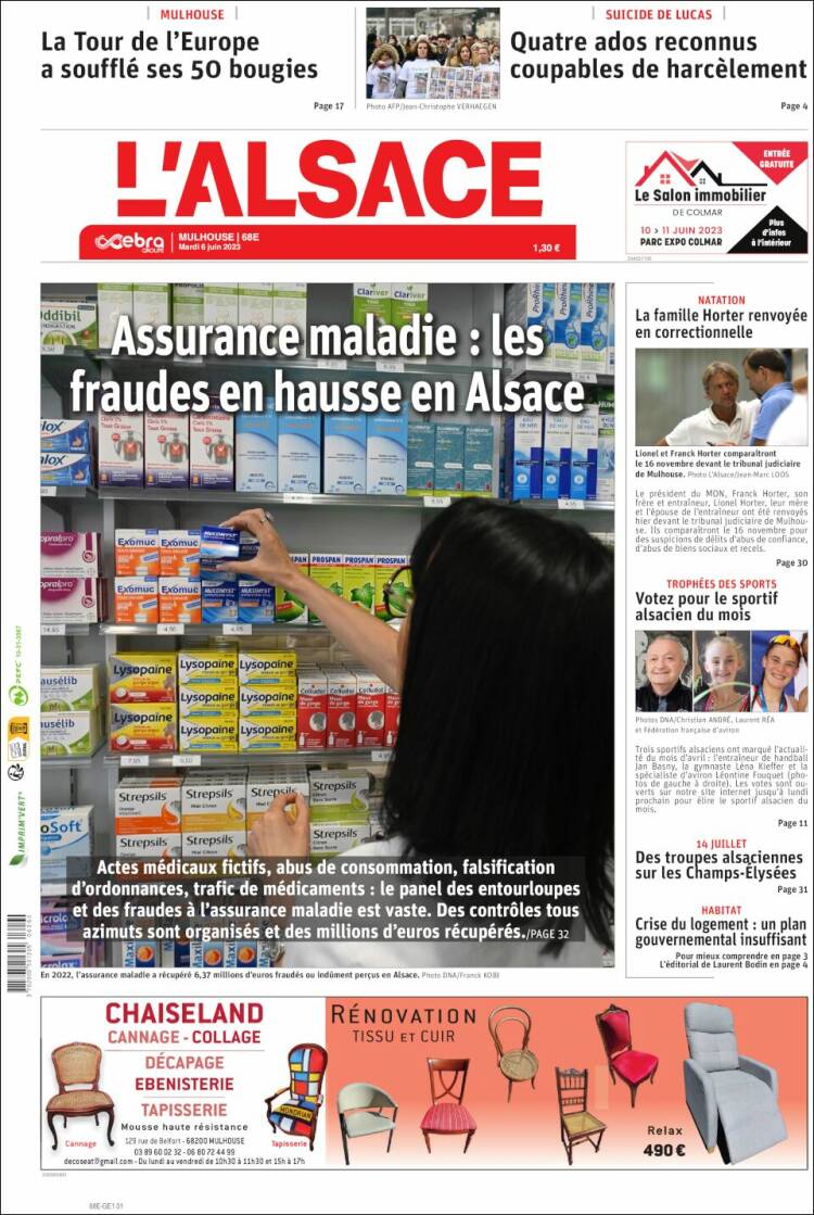 Portada de Journal L'Alsace (France)