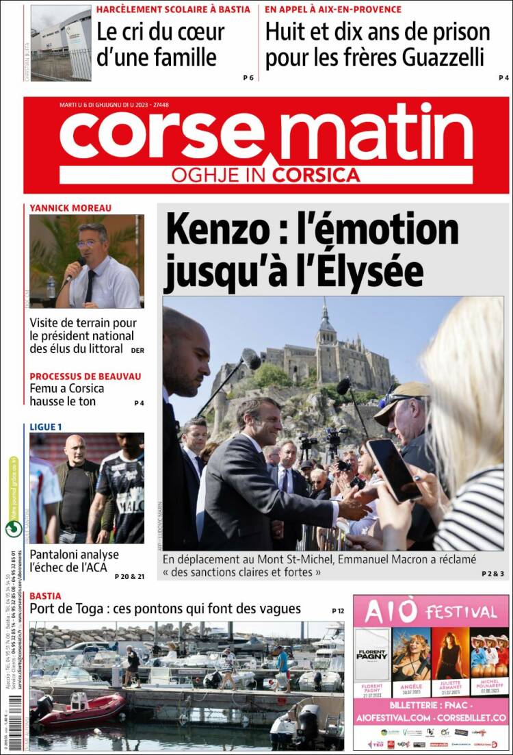 Portada de Corse-Matin (France)