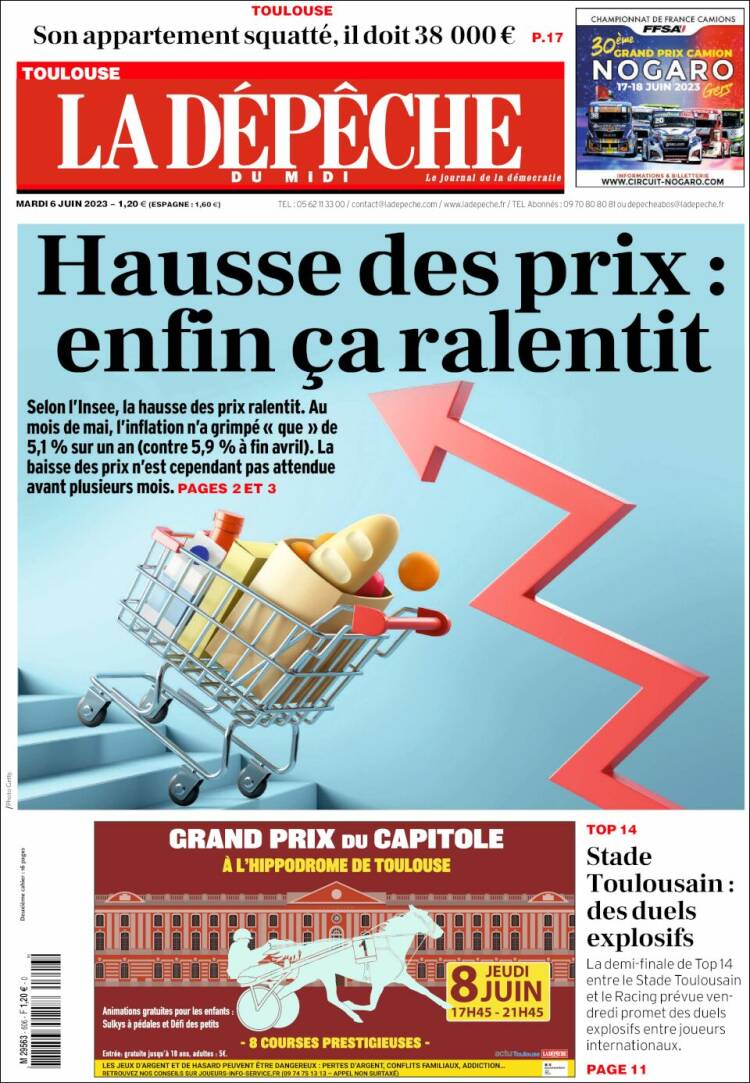 Portada de La Dépêche du Midi (France)