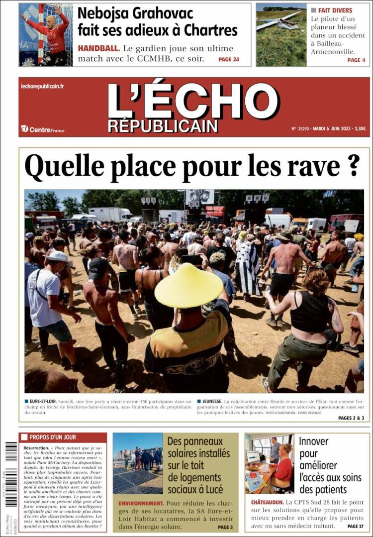 Portada de L'Echo Républicain (France)