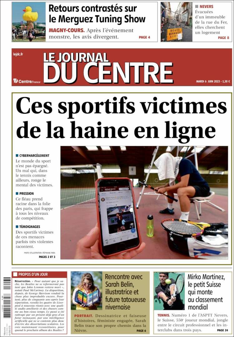 Portada de Le Journal du Centre (France)