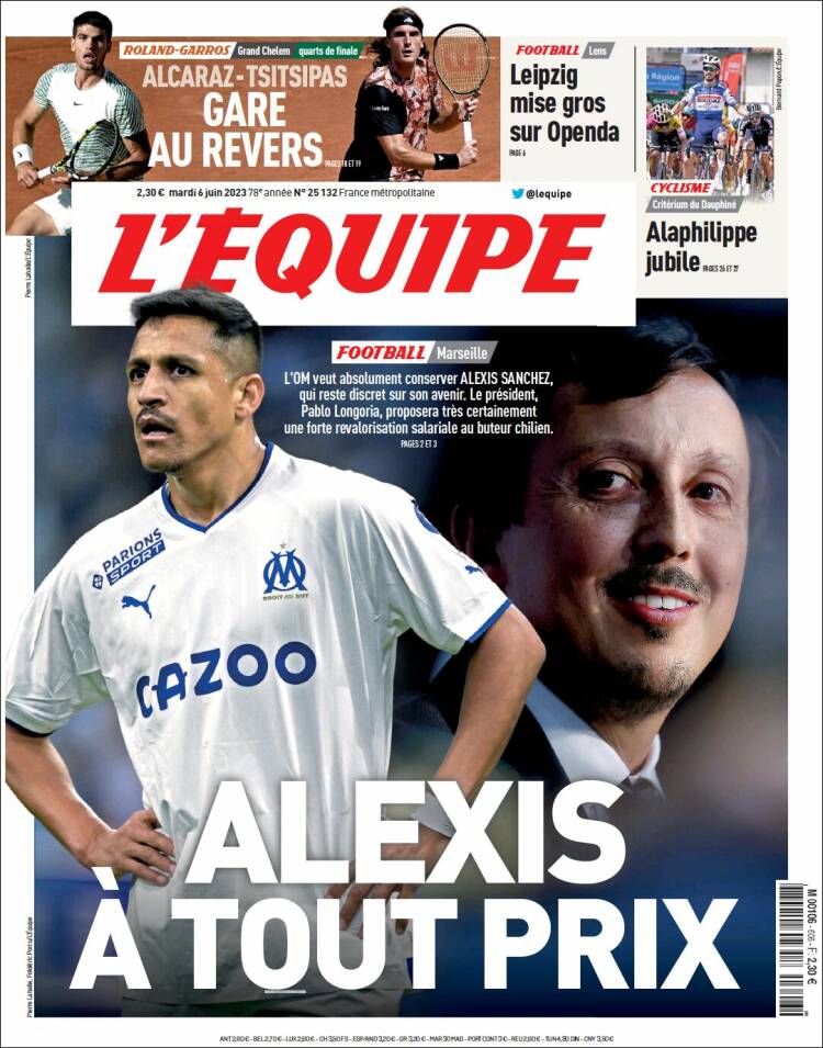 Portada de L'Equipe (France)