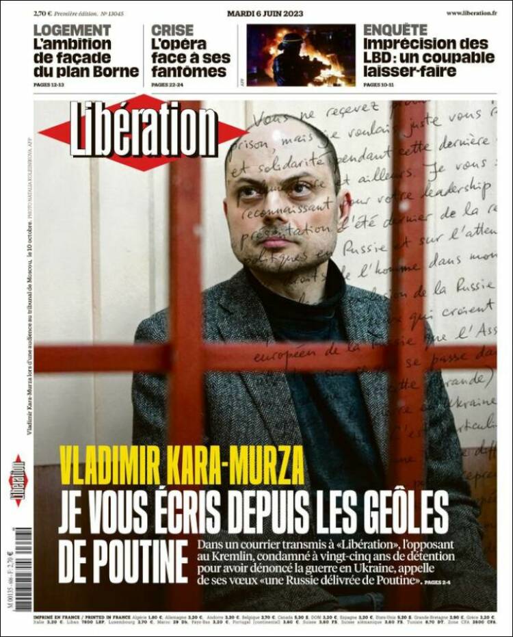 Portada de Libération (France)